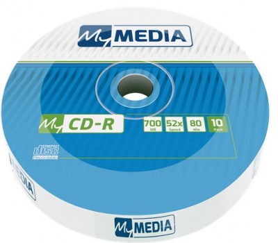 CD-R lemez, 700MB, 52x, 10 db, zsugor csomagolás, MYMEDIA (by VERBATIM)