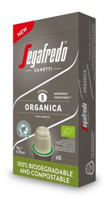 Kávékapszula, 10 db, SEGAFREDO Organica  - Nespresso® kompatibilis biológiailag lebomló kapszula