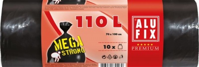 Szemeteszsák, mega erős, 110 l, 10 db, ALUFIX