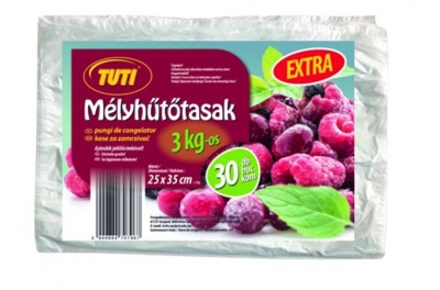 Mélyhűtőzacskó, 3kg, 30 db, TUTI "Extra"