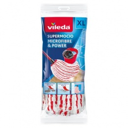 Felmosó utántöltő, VILEDA "Supermocio Microfiber&Power", fehér-piros